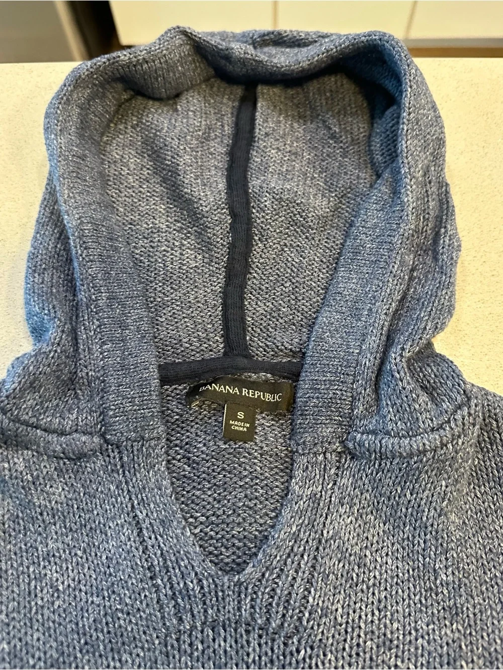 Banana Republic Navy Blue Hooded Crewneck Sweater